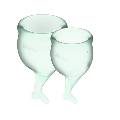 Feel Secure – Medical-Grade Silicone Reusable Menstrual Cup 2pcs (Light Green) > Essentials > Menstrual Products - Tophatter Daily Deals