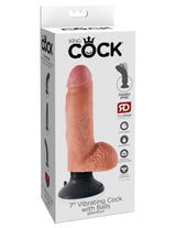 King Cock 7 Inch Vibrating Cock With Balls (Flesh) – Vibrator > Vibrators > Realistic Vibrators - Tophatter Daily Deals