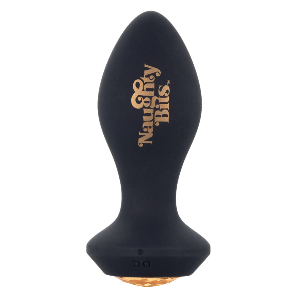 Naughty Bits Shake Your Ass Petite Black Vibrating Butt Plug with Gemstone Button > Anal Range > Jewel Butt Plugs - Tophatter Daily Deals