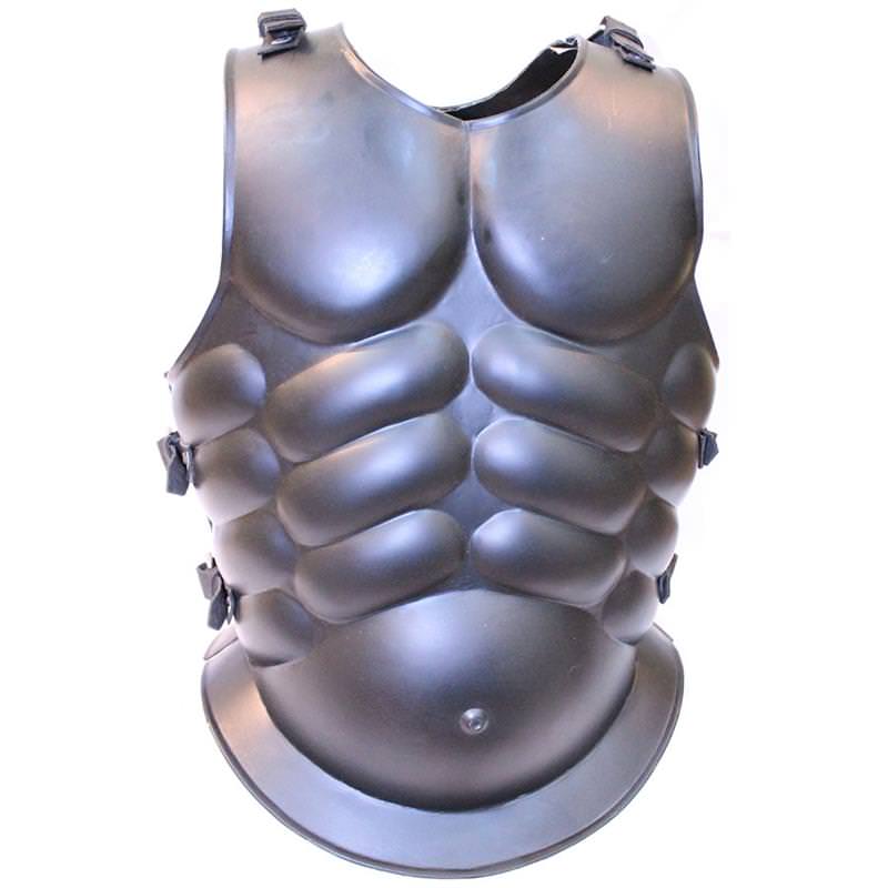 Medieval Roman Greek Muscle Body Armor Cuirass Black 16 Guage Steel Collectible Weapons - Tophatter Daily Deals