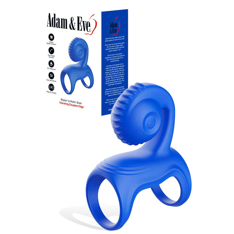 Adam & Eve Rockin and Rollin Snail – USB Rechargeable Couples Vibrator Cage > Sex Toys For Men > Penis Sleeves - Tophatter Daily Deals