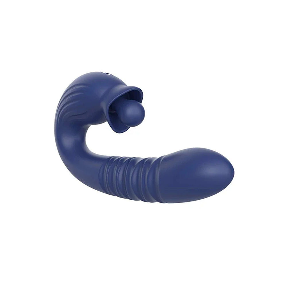 Adam & Eve Big Baller (Navy) – USB Rechargeable Thrusting Rabbit Vibrator 18.8 cm > Vibrators > Ladies > Rabbit Multi - Tophatter Daily Deals