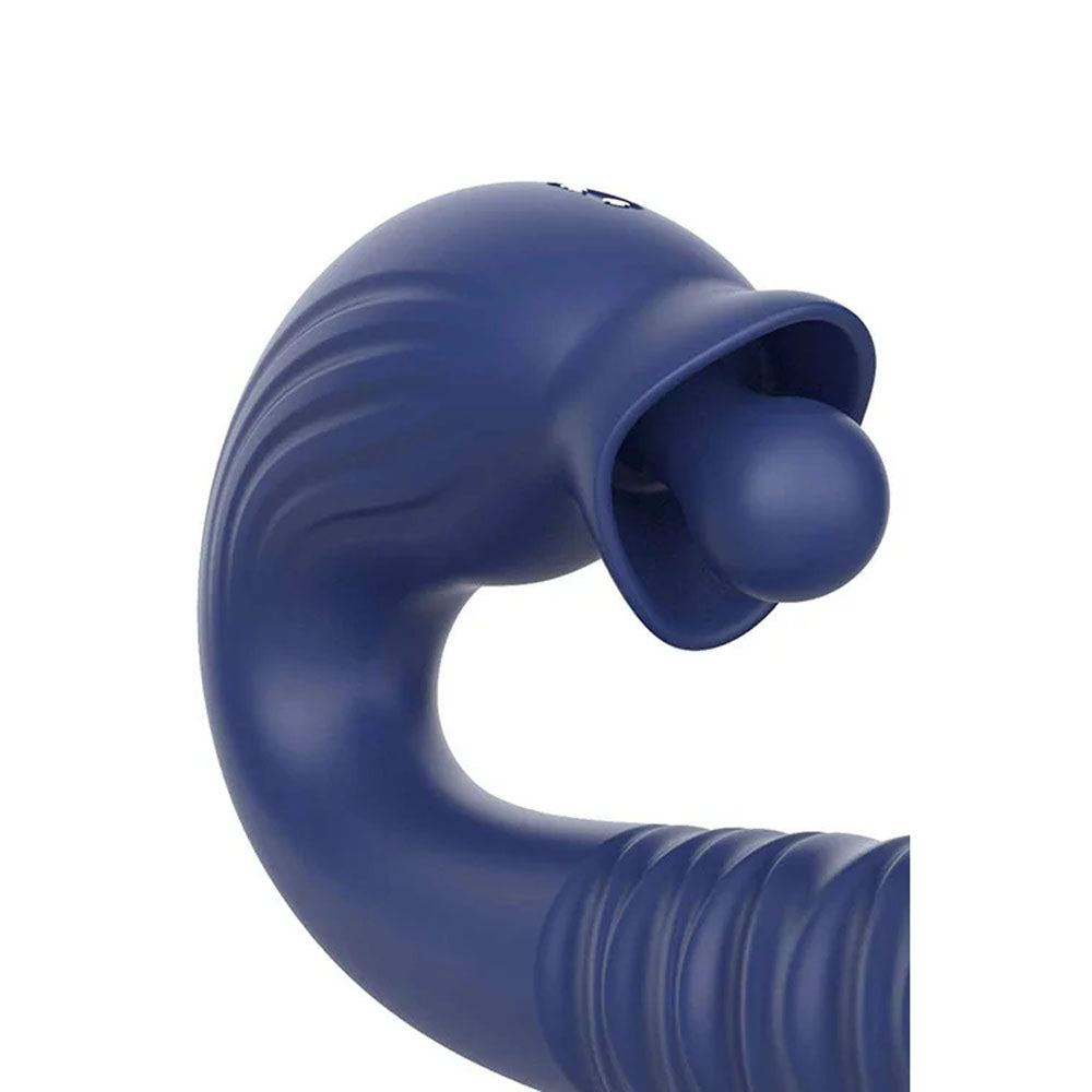 Adam & Eve Big Baller (Navy) – USB Rechargeable Thrusting Rabbit Vibrator 18.8 cm > Vibrators > Ladies > Rabbit Multi - Tophatter Daily Deals
