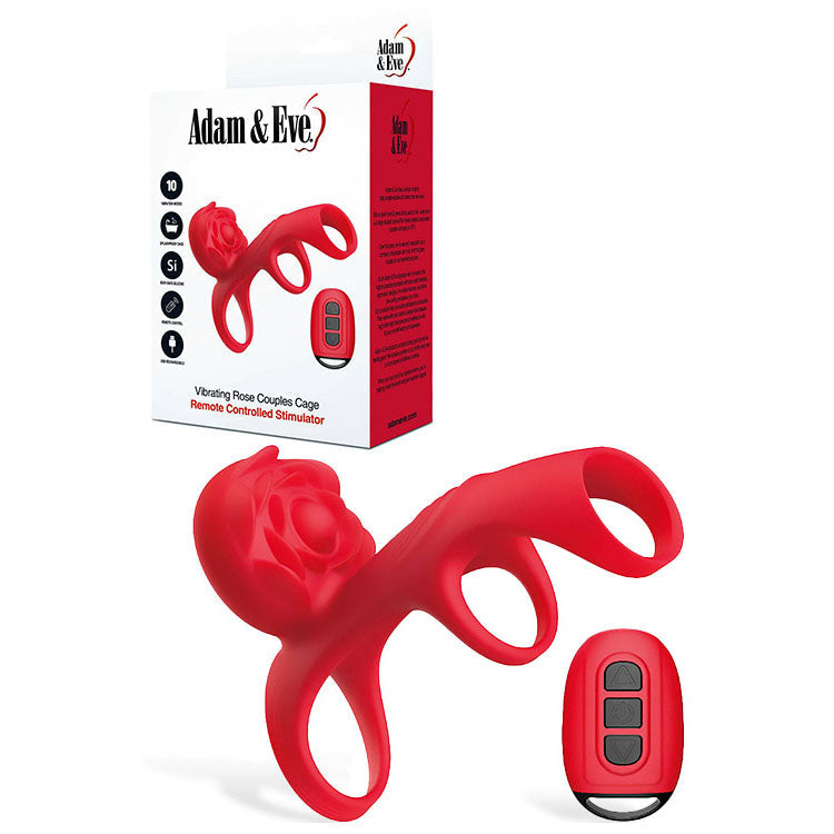 Adam & Eve Vibrating Rose Couples Cage – USB Rechargeable Penis Cage with Remote > Sex Toys > Couples Toys - Tophatter Daily Deals