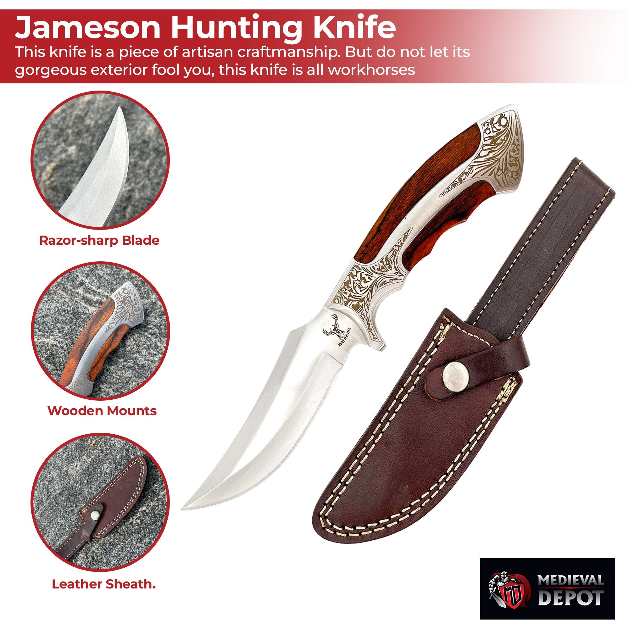 Jameson Hunt For Life™ Hunting Knife knives - Tophatter Daily Deals