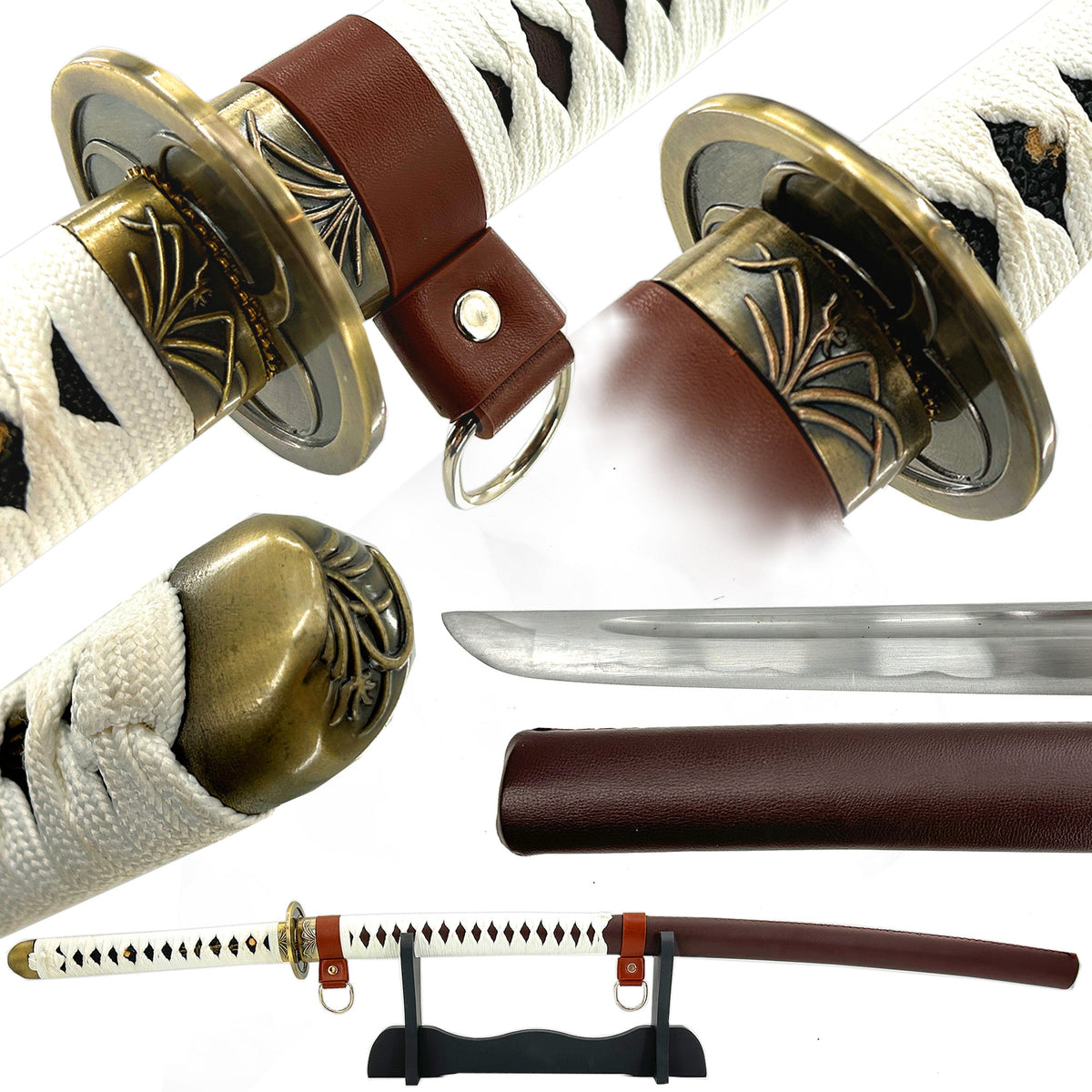 Japanese Hand Forged 1045 High Carbon Steel Katana Sword swords - Tophatter Daily Deals