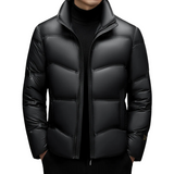 Insulating Men's Down Jacket - Puffer High Collar, Down Fill Black - Tophatter Daily Deals