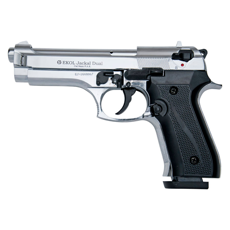 Jackal Full Automatic Blank Firing Machine Gun Chrome Finish - TOPHATTER'S ARMORY DEALS Collectible Weapons - Tophatter Daily Deals