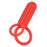 CalExotics Silicone Vertical Dual Enhancer Red Waterproof with 12 Intense Vibration Functions > Cock Ring > Vibrating - Tophatter Daily Deals
