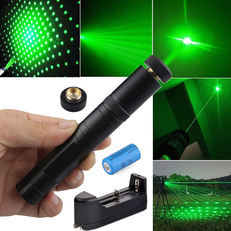 Green Laser Pointer Pen JD-851 High Power Military Grade 10 Miles + Star Cap + Battery + Charger 532nm Laser - Tophatter Daily Deals