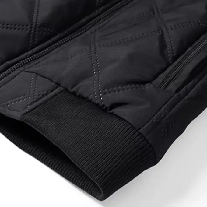 Windproof Men’s Jacket - Quilted Bomber Fleece Lined Hiking - Tophatter Daily Deals