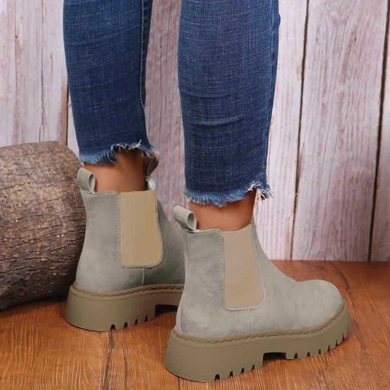 Warm Cozy Women Ankle Boots - Chunky Suede, For Winter - Tophatter Daily Deals