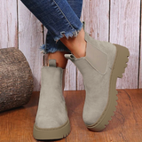 Warm Cozy Women Ankle Boots - Chunky Suede, For Winter - Tophatter Daily Deals