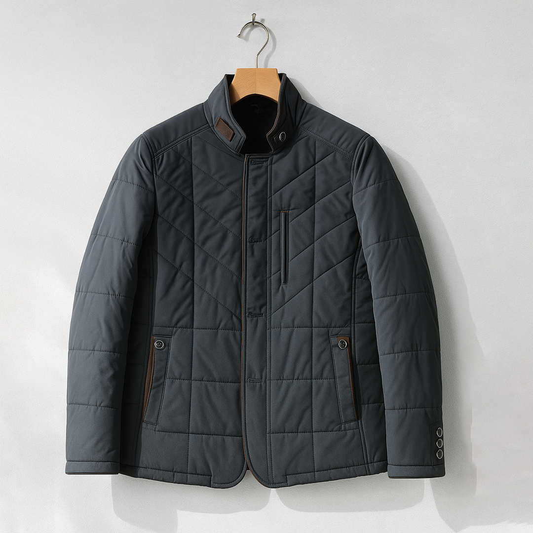 Insulating Men’s Padded Jacket - Tailored Chevron Polyester - Tophatter Daily Deals