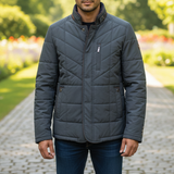 Insulating Men’s Padded Jacket - Tailored Chevron Polyester Blue - Tophatter Daily Deals