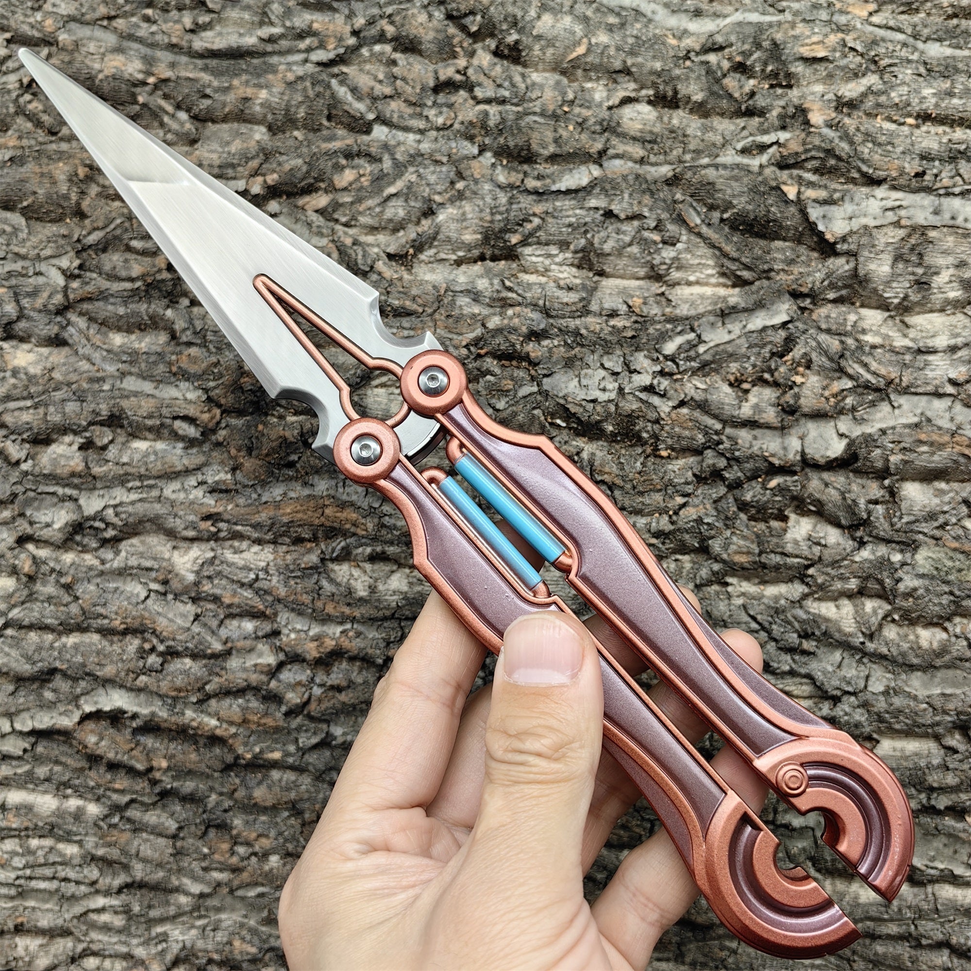 Val Game Knife Handicrafts Metal Game Skin Knife Gamer Gift Magepunk Knife-Brown - Tophatter Daily Deals