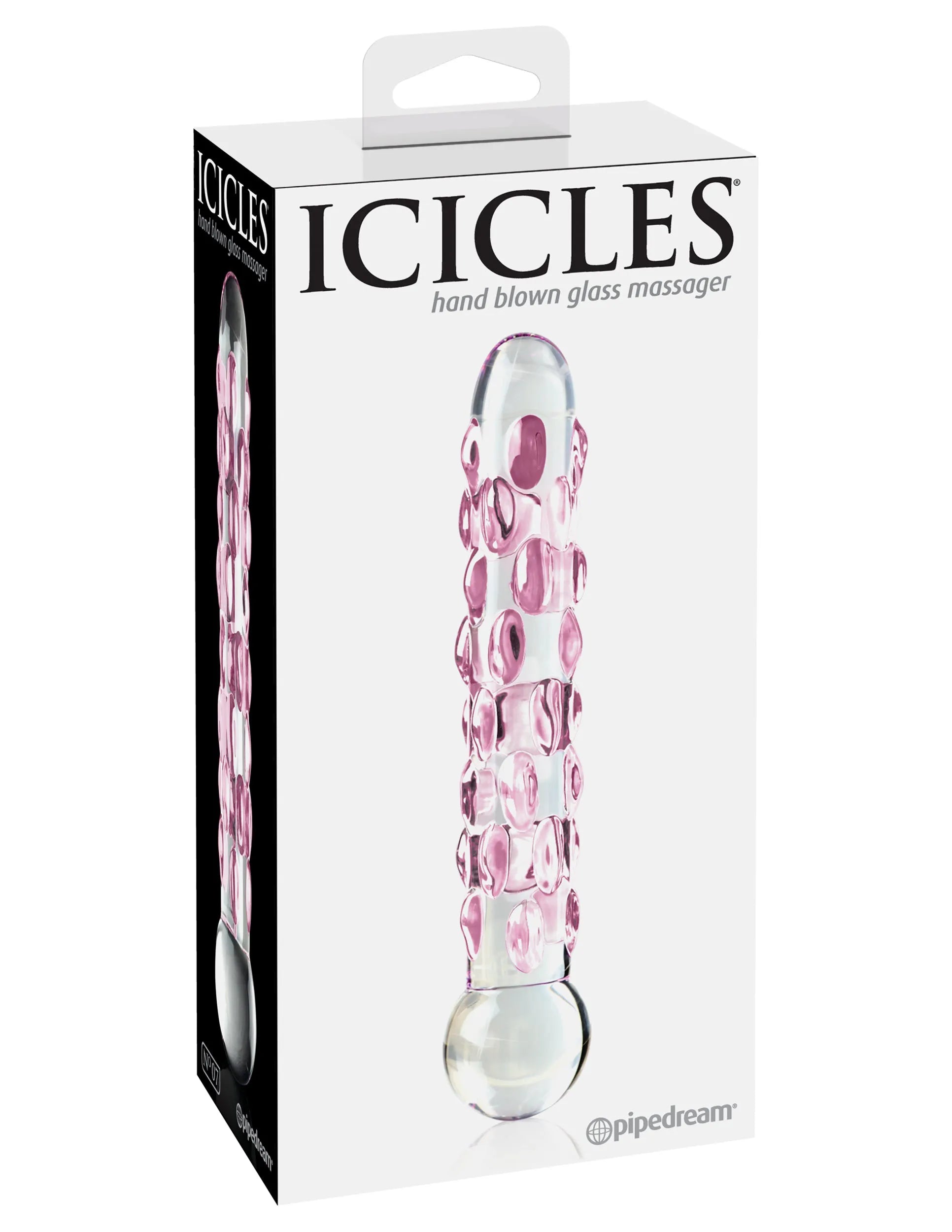 Icicles No. 7 (Clear/Pink) – Luxury Hand-Blown Glass Massager > Glass > Dildos - Tophatter Daily Deals