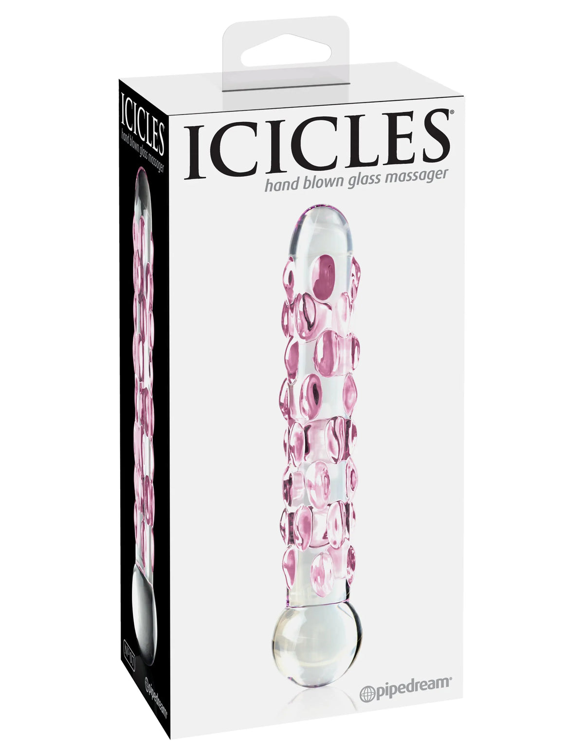 Icicles No. 7 (Clear/Pink) – Luxury Hand-Blown Glass Massager > Glass > Dildos - Tophatter Daily Deals