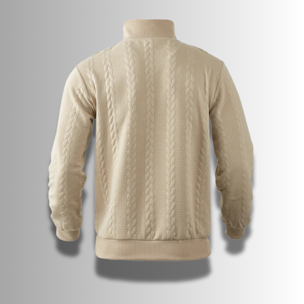 Warm Classic Men's Merino Quarter Zip Sweater – Cable, Wool - Tophatter Daily Deals