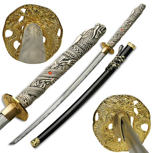 Hand Forged Carbon Steel Highlander Connor Macleod Dragon Katana - Tophatter's Inc. Weapons Store Online Collectible Weapons - Tophatter Daily Deals