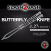 Stonewash Butterfly Knife TRAINER Balisong w/ Zen Pins + Spring Latch Knife-Balisong - Tophatter Daily Deals