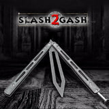 Stonewash Butterfly Knife TRAINER Balisong w/ Zen Pins + Spring Latch Knife-Balisong - Tophatter Daily Deals