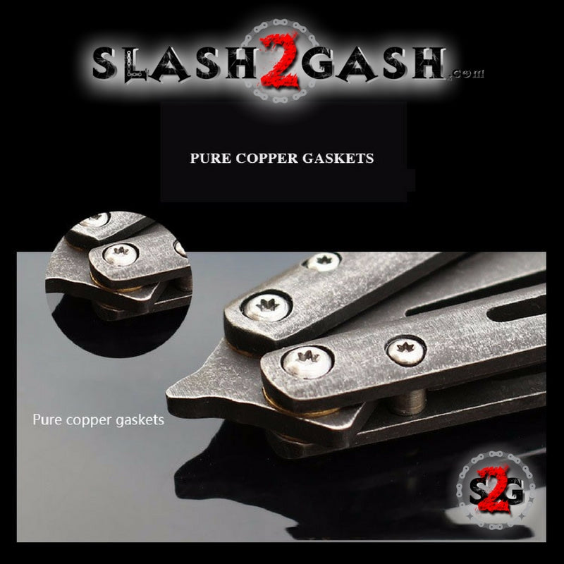 Stonewash Butterfly Knife TRAINER Balisong w/ Zen Pins + Spring Latch Knife-Balisong - Tophatter Daily Deals