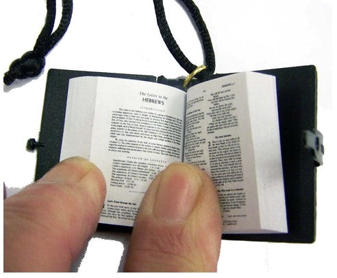 MINI HOLY BIBLE ON BLACK CORD NECKLACE - Tophatter Daily Deals