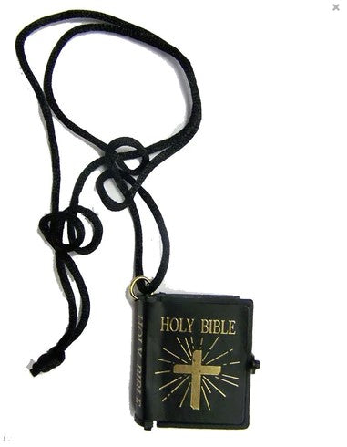MINI HOLY BIBLE ON BLACK CORD NECKLACE - Tophatter Daily Deals
