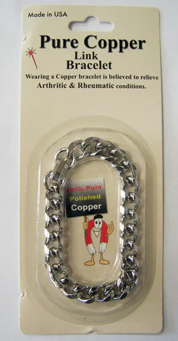 SILVER PLATED SOLID COPPER HEAVY MENS LINK BRACELET - Tophatter Daily Deals