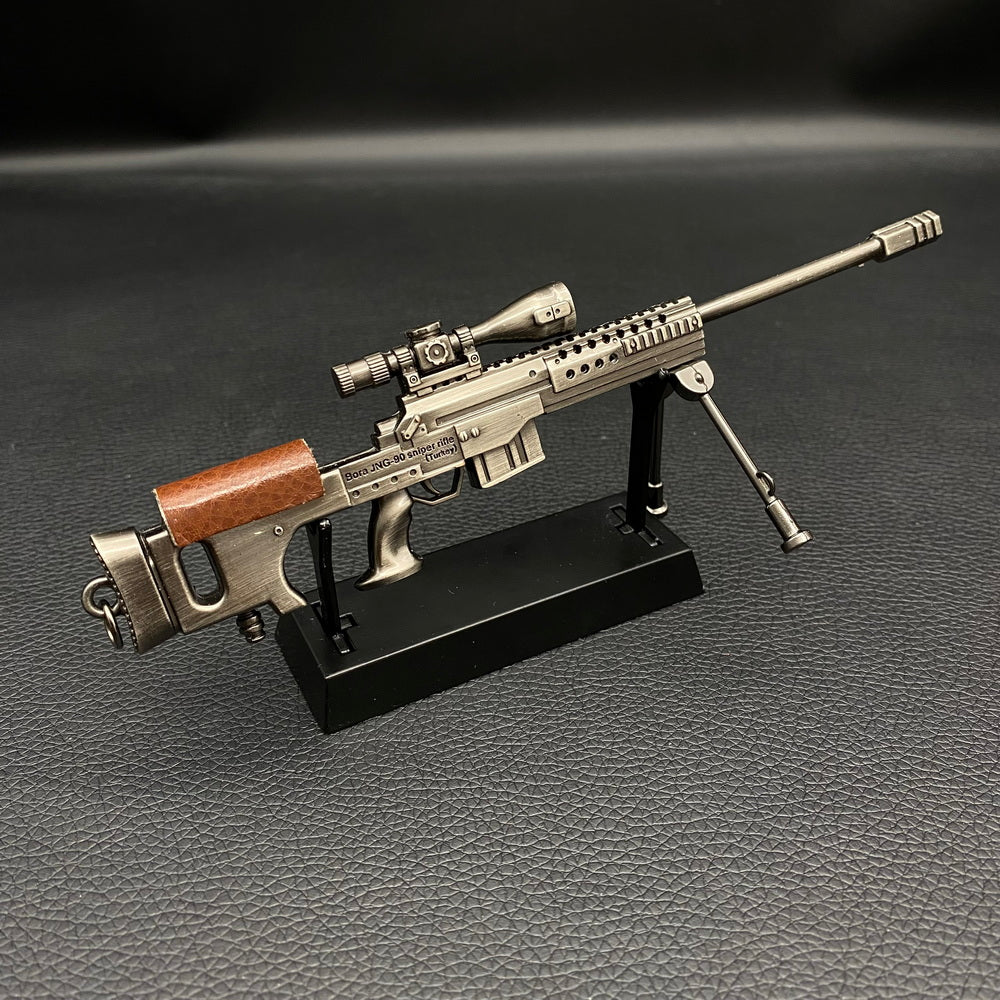 JNG-90 Miniature Metal Sniper Rifle 6.5CM/6.49" With Metal Stand - Tophatter Daily Deals