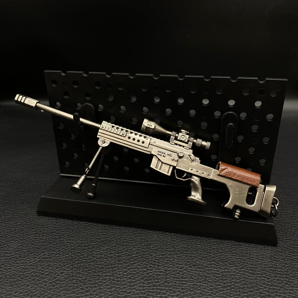 JNG-90 Miniature Metal Sniper Rifle 6.5CM/6.49" With Plastic Stand - Tophatter Daily Deals