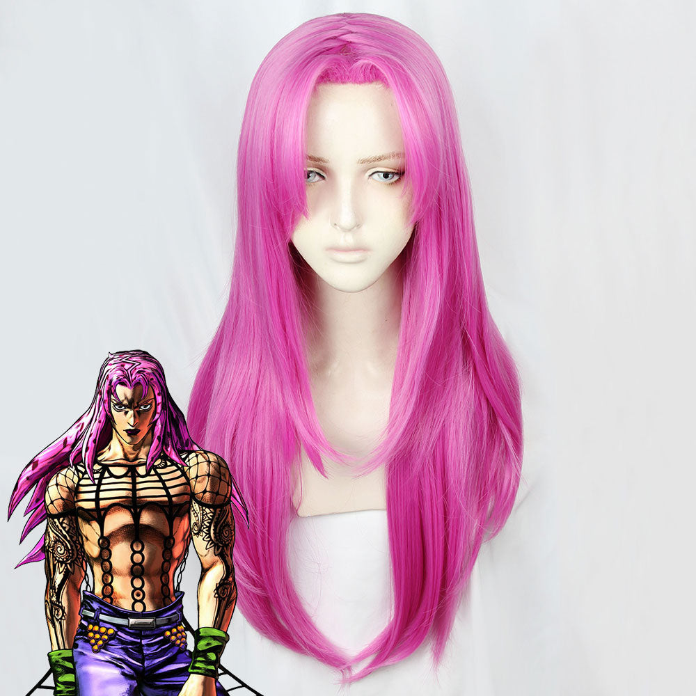 JOJO's Bizarre Adventure Golden Wind Diavolo Deep Pink Cosplay Wig Wig - Tophatter Daily Deals