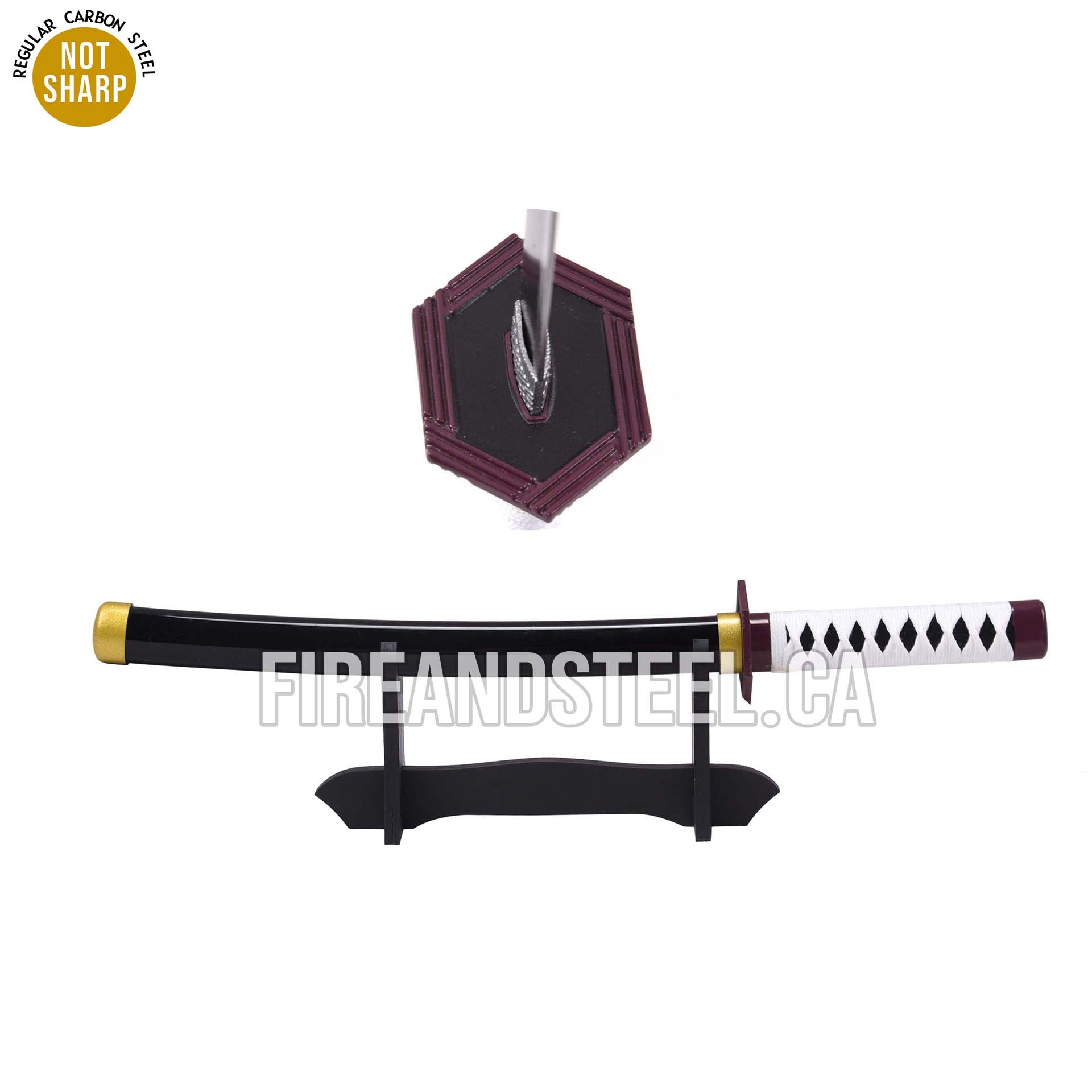 Giyu Tomioka's Blue Nichirin Miniature Katana Black Blade Anime Sword - Tophatter Daily Deals