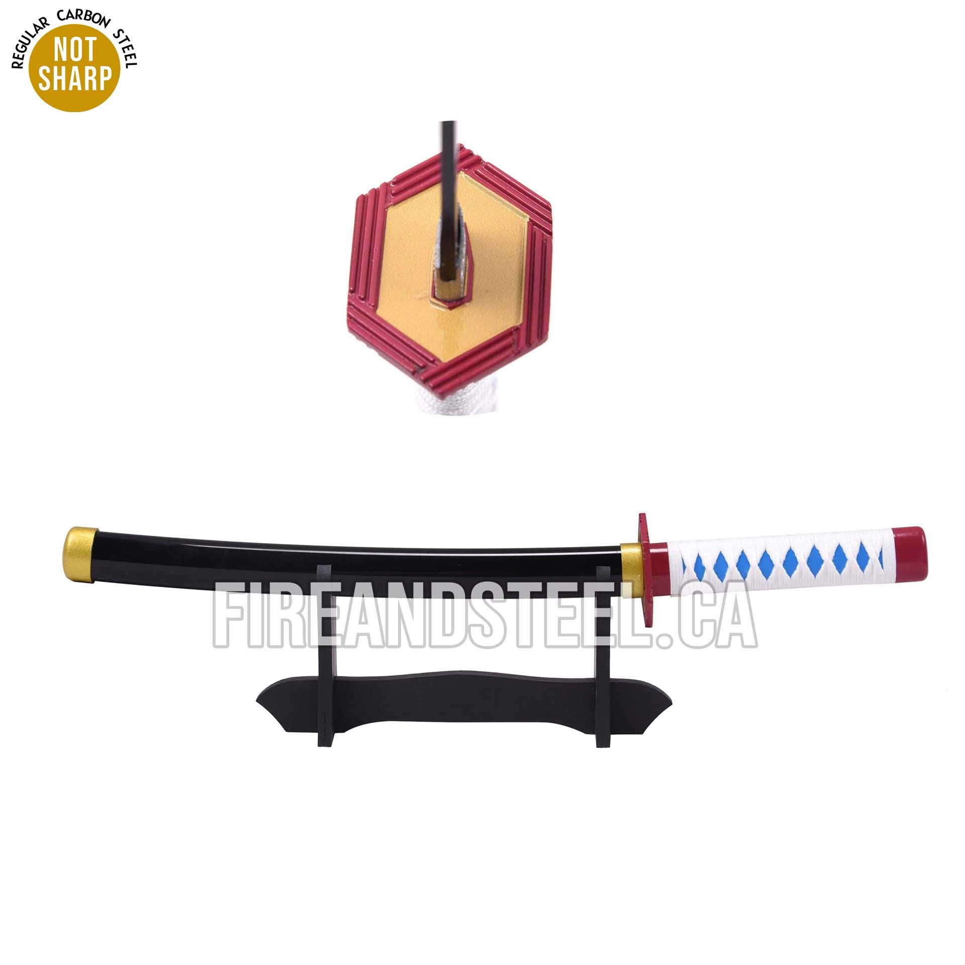 Giyu Tomioka's Blue Nichirin Miniature Katana Blue Stripe Blade Anime Sword - Tophatter Daily Deals