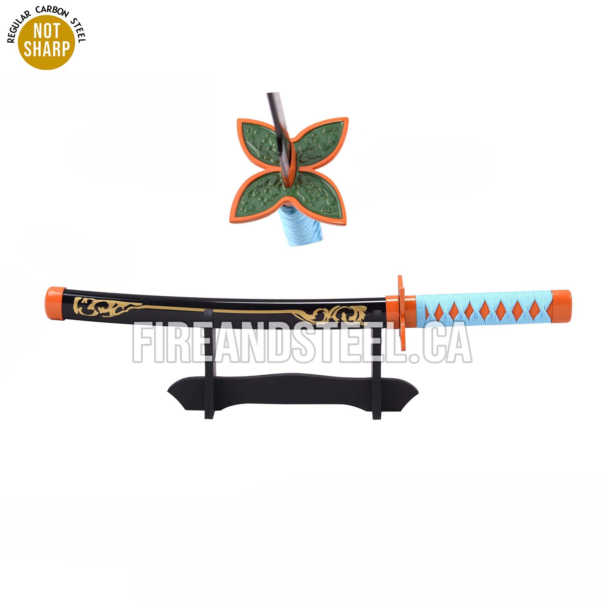 Shinobu Kocho's Lavender-Blue Nichirin Miniature Katana Black Sheath Anime Sword - Tophatter Daily Deals
