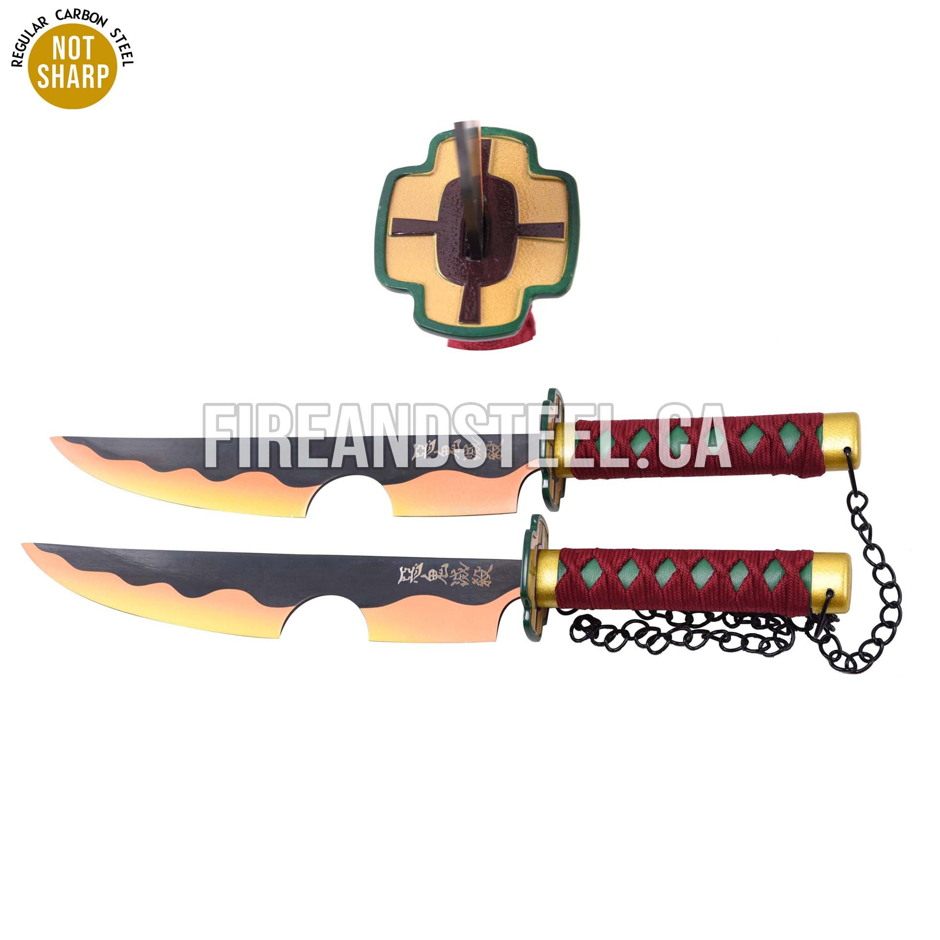 Tengen Uzui's Dual Nichirin Miniature Swords Set of Two Swords Anime Sword - Tophatter Daily Deals
