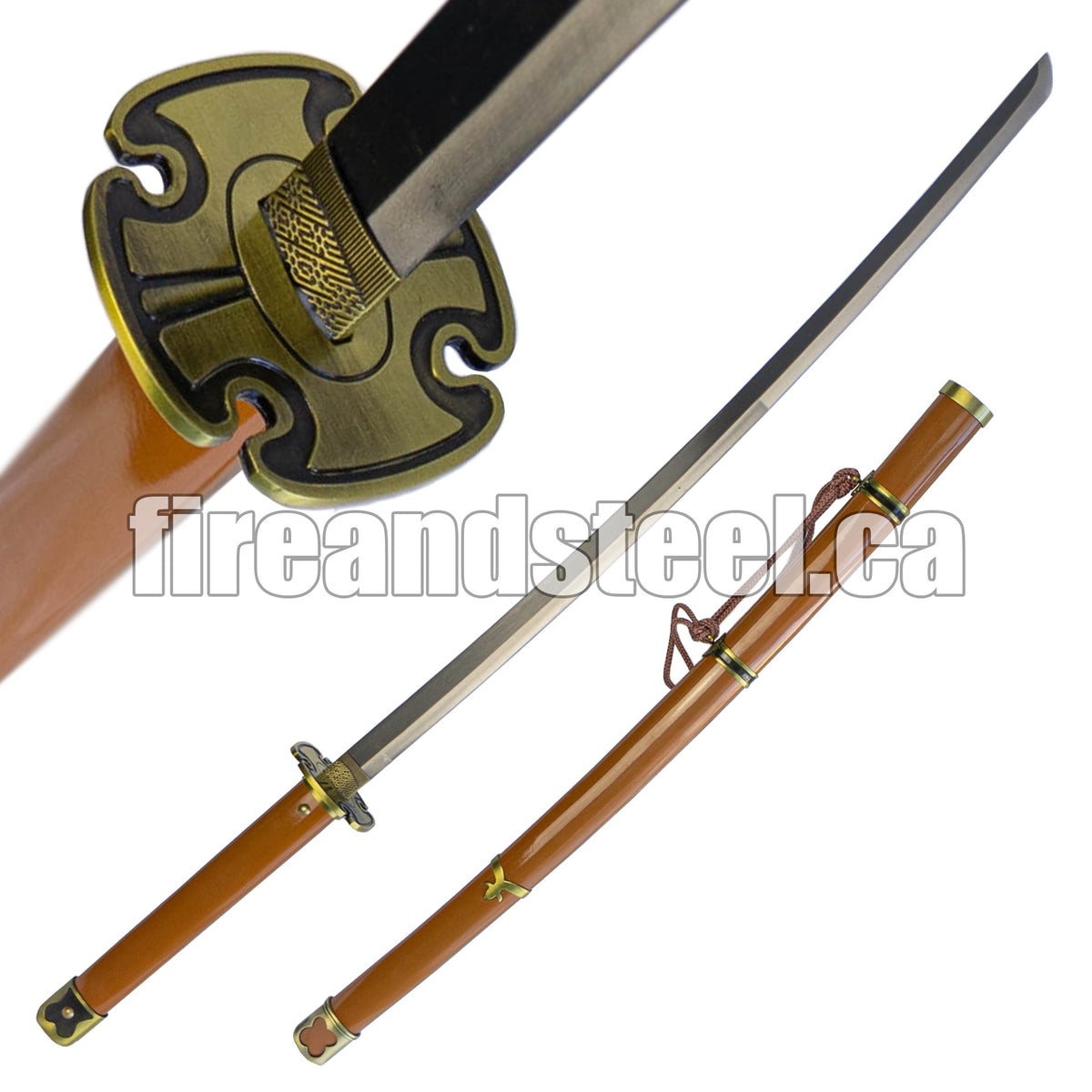 Mortal Blade "Fushigiri" Katana 1st Edition - Simplified Brown Video Game Sword - Tophatter Daily Deals