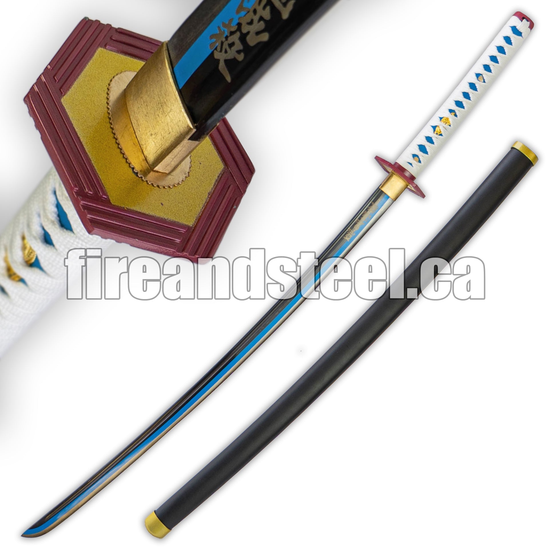 Giyu Tomioka's Blue Nichirin Katana (Battle Ready) Anime Sword - Tophatter Daily Deals