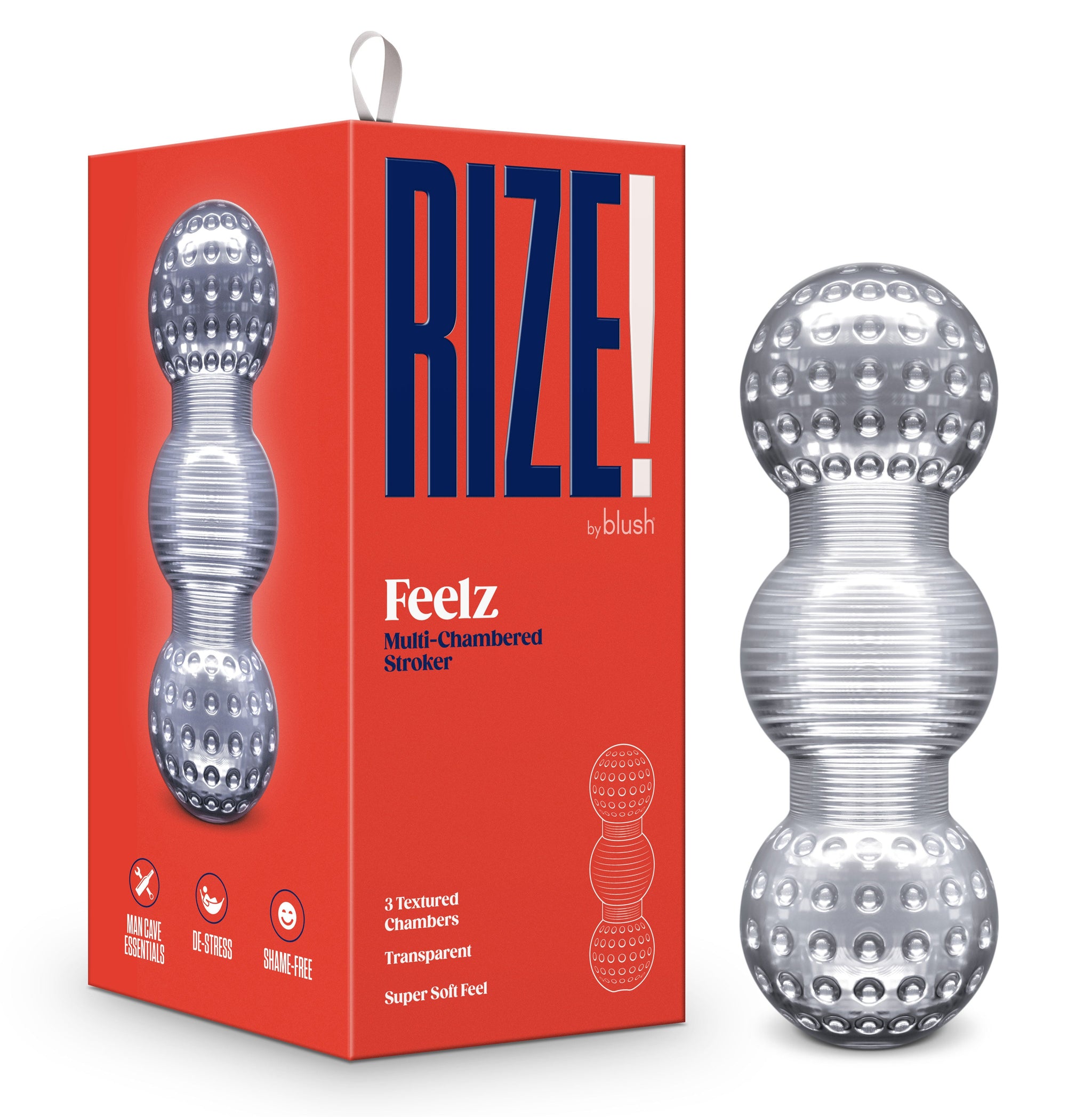 Rize Feelz (Clear) – Textured Sleeve Masturbator > Sex Toys For Men > Masturbators > Manual - Tophatter Daily Deals