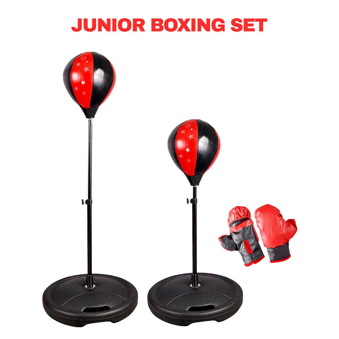 Junior Boxing Sets - Junior Boxing Set Kids Punch Bag Ball & Mitts Gloves Kit Children Free Standing Sports & Outdoor - Tophatter Daily Deals