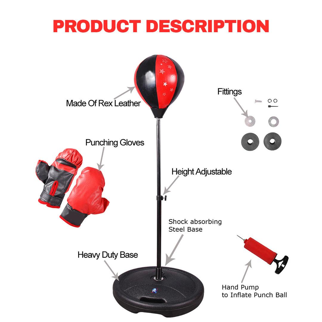 Junior Boxing Sets - Junior Boxing Set Kids Punch Bag Ball & Mitts Gloves Kit Children Free Standing Sports & Outdoor - Tophatter Daily Deals