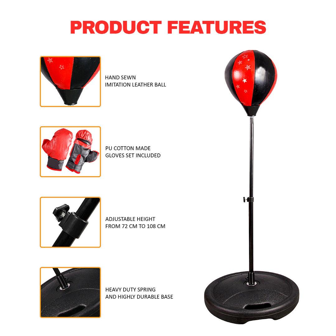 Junior Boxing Sets - Junior Boxing Set Kids Punch Bag Ball & Mitts Gloves Kit Children Free Standing Sports & Outdoor - Tophatter Daily Deals