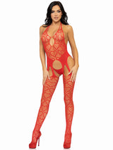 Leg Avenue Net Suspender Body (Red) – Lingerie > Clothes > Bodies and Playsuits - Tophatter Daily Deals