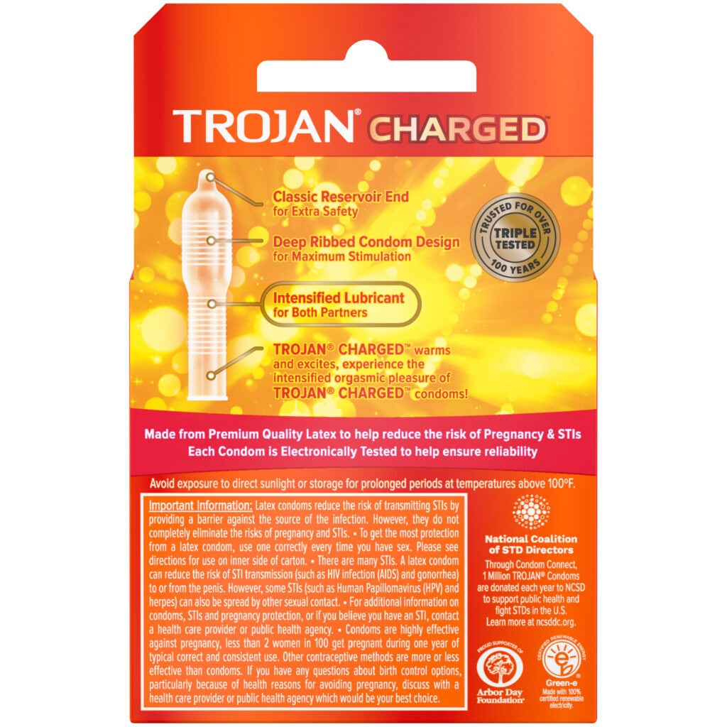 Trojan Intensified Charged Orgasmic Pleasure Condoms - 3 Pack > Essentials > Condoms - Tophatter Daily Deals