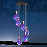 Solar Light Bulb Wind Chime with Color Changing LEDs, 21.6 in Solar Outdoor Lights - Tophatter Daily Deals