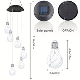 Solar Light Bulb Wind Chime with Color Changing LEDs, 21.6 in Solar Outdoor Lights - Tophatter Daily Deals
