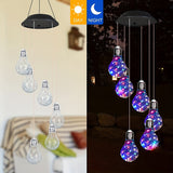 Solar Light Bulb Wind Chime with Color Changing LEDs, 21.6 in Solar Outdoor Lights - Tophatter Daily Deals