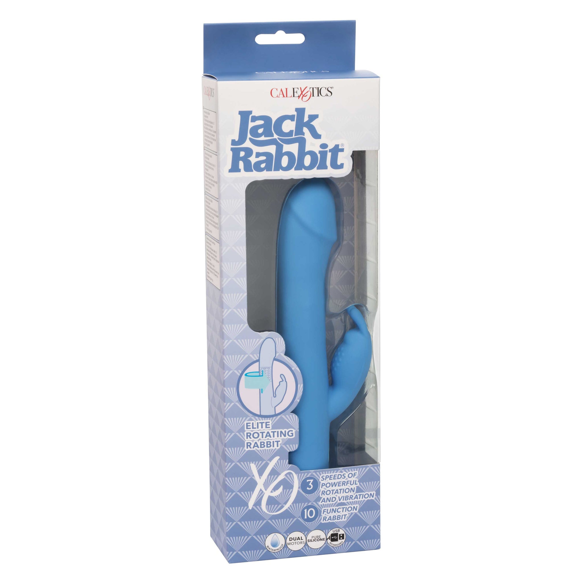 Jack Rabbit Elite Rotating Rabbit Vibrator with 10 Functions Blue > Vibrators > Ladies > Rabbit - Tophatter Daily Deals