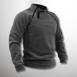 Insulating Men's Fleece Pullover - Tactical Zip Crew Dark gray - Tophatter Daily Deals